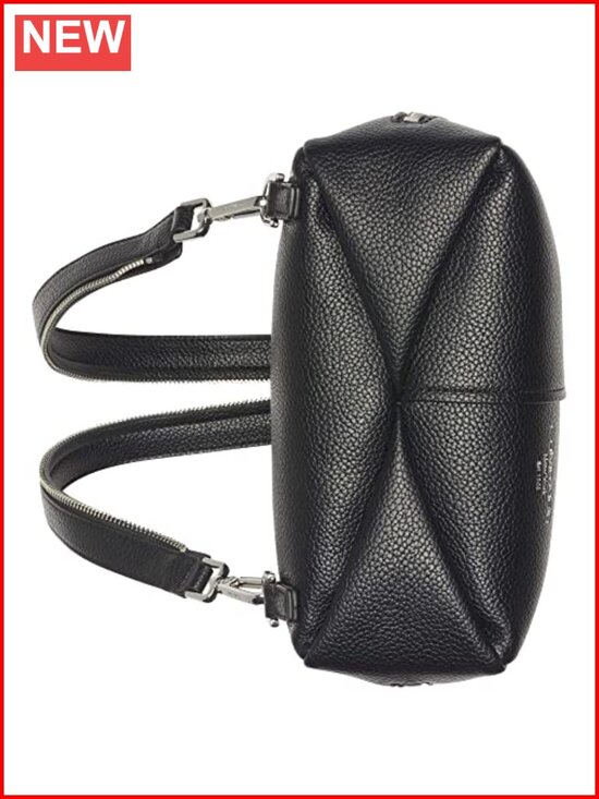 Convertible Sling Backpack Vegan Leather Monogram Gold Hardware Lightweight main image 6